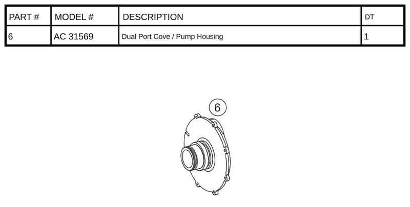 AC 31569 - Dual Port Cove / Pump Housing