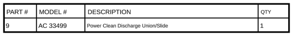AC 33499 - Power Clean Discharge Union/Slide