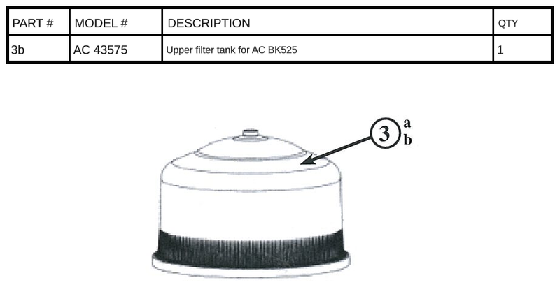 AC 43575 - Upper filter tank for AC BK525