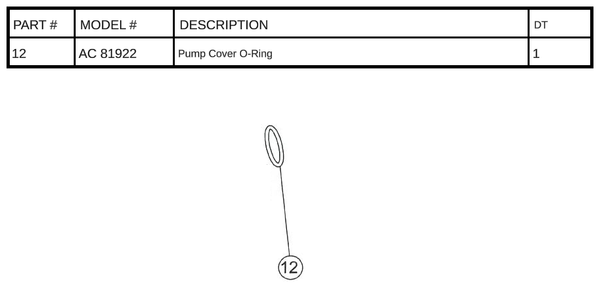 AC 81922 - Pump Cover O-Ring