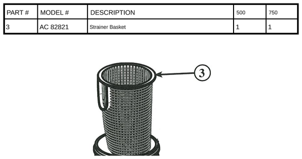 AC 82821 - Strainer Basket